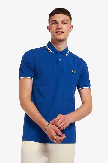 Blue Fred Perry M3600 Men's Polo Shirts | PH 1427LISH